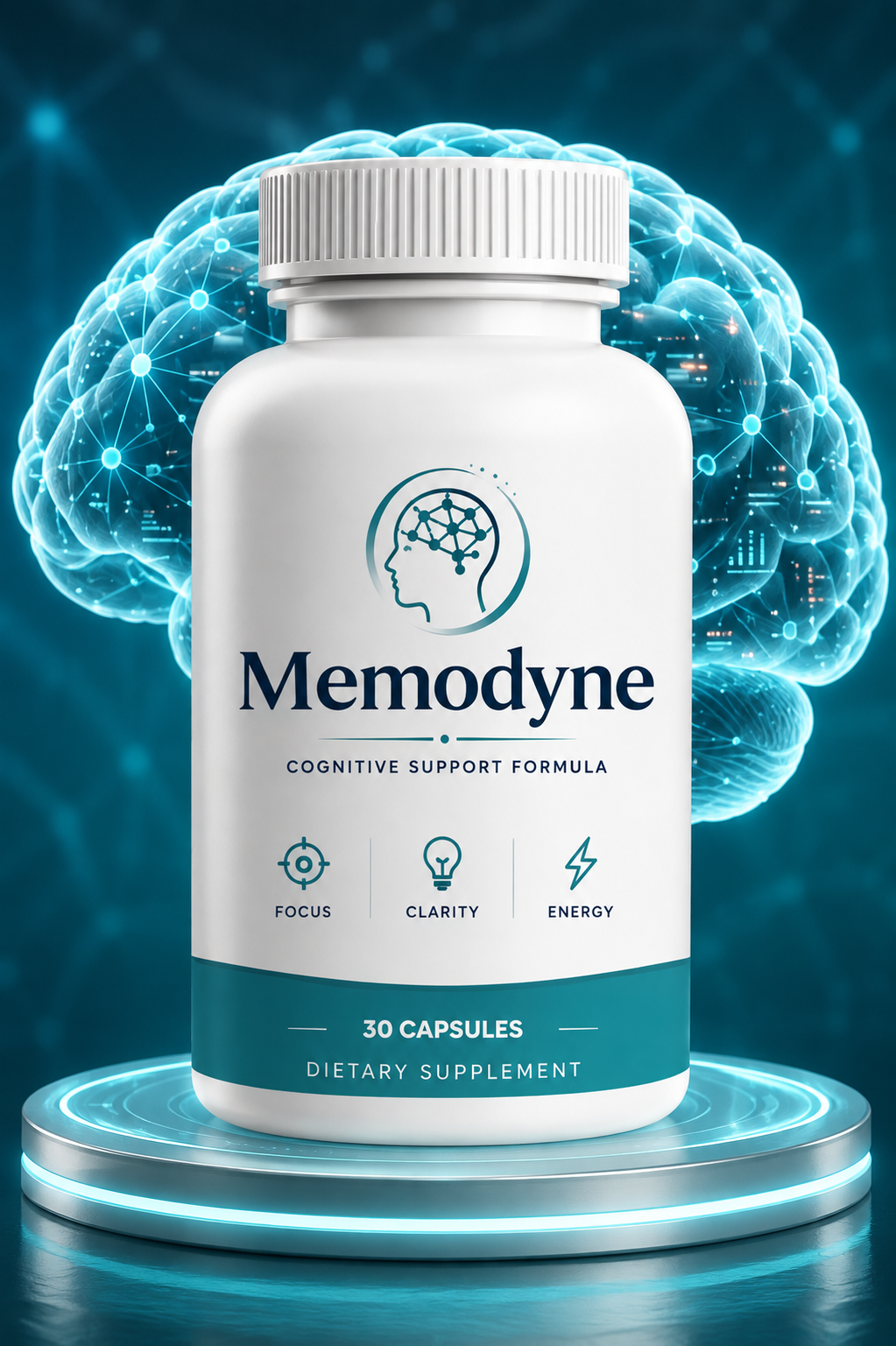 Memodyne Daily Cognitive Vitality and Neural Harmony Supplement Bottle